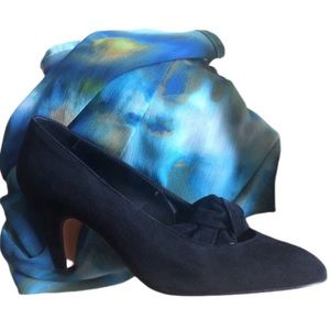 Pancaldi Ferragamo Vintage Suede 6.5B black pump